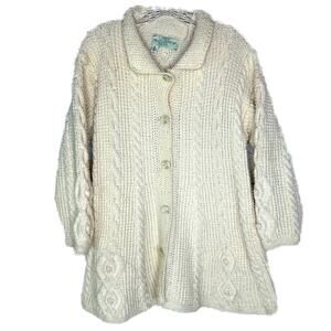 Quill’s Woolen Market Irish Made Classic Cardigan - CREAM